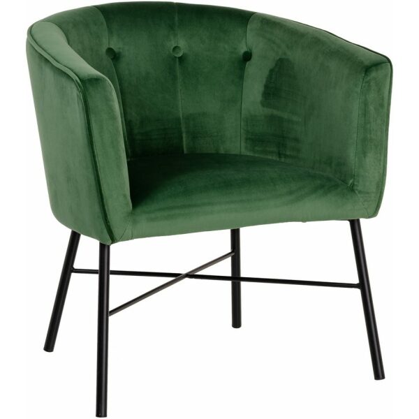 Sillón Terciopelo Verde Tejido-Metal 69 X 60 X 75 Cm