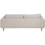 Sofá 3 Plazas Beige Tejido-Madera Salón 216 X 90 X 82 Cm