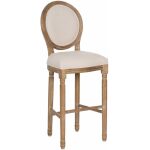 Taburete Natural-Blanco Tejido-Madera 45 X 55 X 116 Cm
