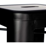 Taburete Negro Metal Dallas Industrial 42 X 42 X 61,20 Cm